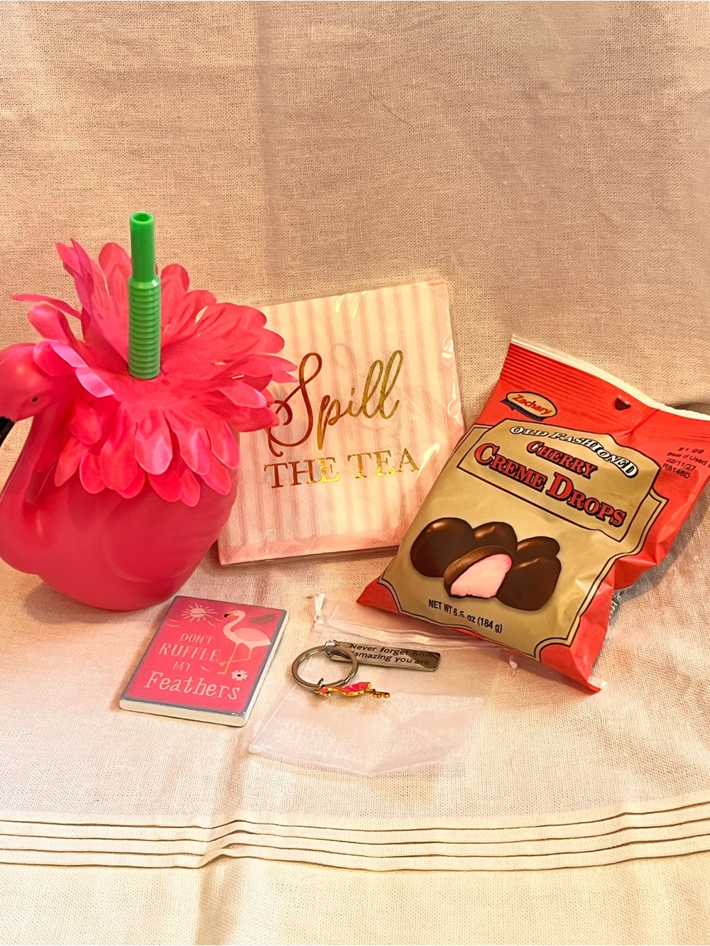 Pink Floral Straw Tumbler Bundle